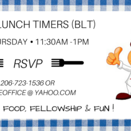 Blaine Lunch Timers (BLT) is this Thursday July 28!