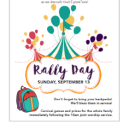 Rally Day is this Sunday September 13th!