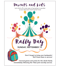 Rally Day is this Sunday September 13th!